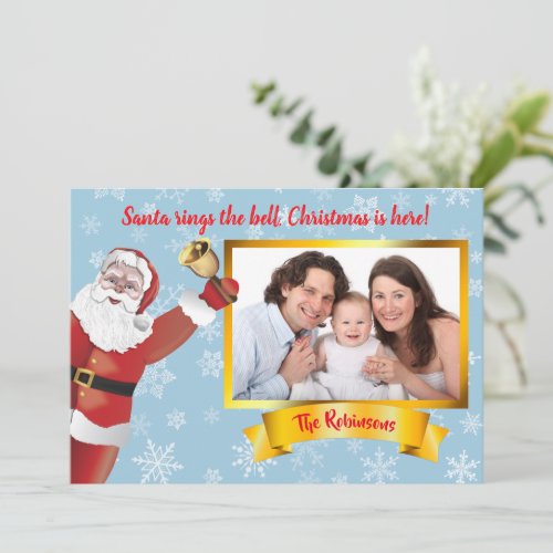 Santa Claus Greeting Christmas Photo Holiday Card