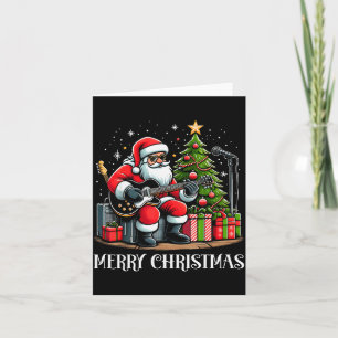 Santa Claus Guitarist Merry Christmas Funny Guitar Card