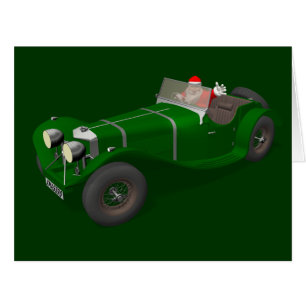 Santa Claus Happy Jaguar SS 90 Driver Cards