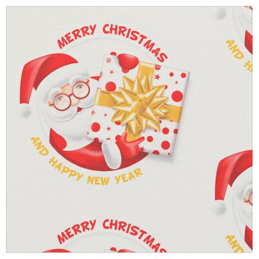 Santa Claus happy new year fabric