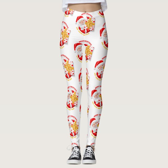 Santa Claus happy new year leggings (Front)