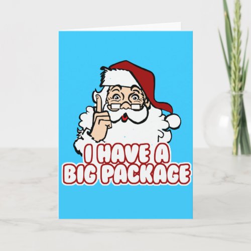 Santa Claus Has A Big Package Holiday Card