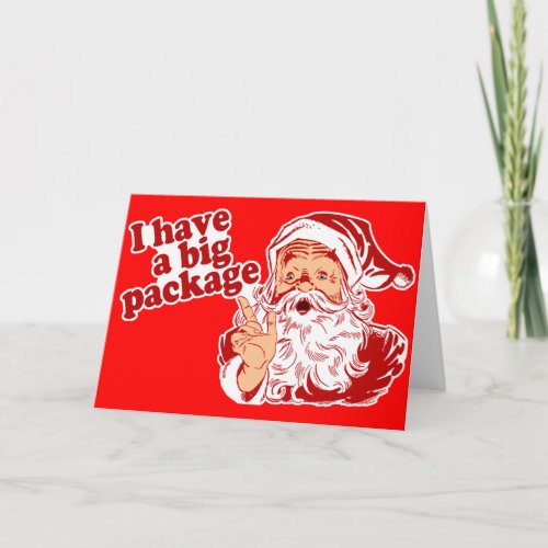 Santa Claus has a big package Holiday Card