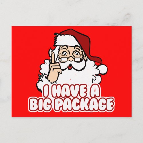 Santa Claus Has A Big Package Holiday Postcard