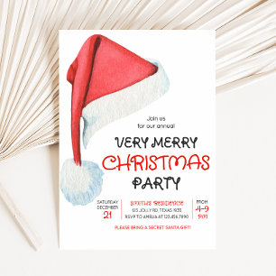 Santa Claus Hat Christmas Party Invitation