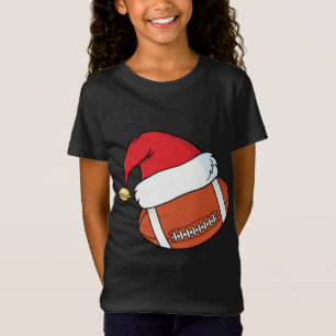 Santa Claus Hat Football Christmas T-Shirt