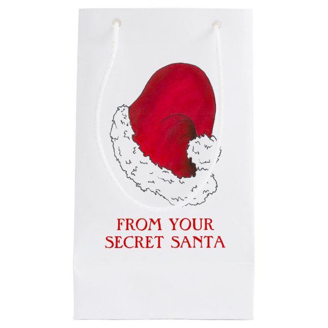 Santa Claus Hat From Secret Santa Christmas Gift Small Gift Bag (Front)