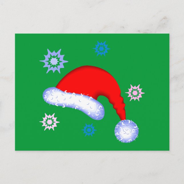 Santa Claus Hat Holiday Postcard (Front)