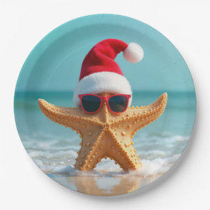 Santa Claus Hat On a Starfish Paper Plates