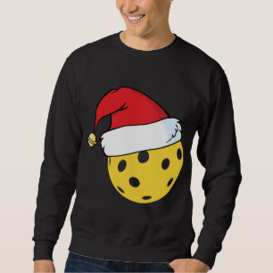 Santa Claus Hat Pickleball Christmas Sweatshirt