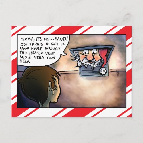 Santa Claus Heater Vent Christmas Greeting Holiday Postcard