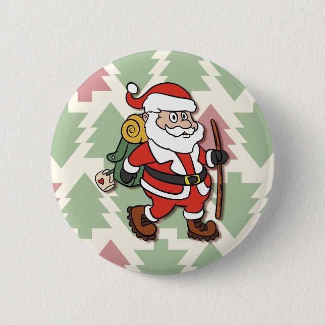 Santa Claus hiker Button (Front)