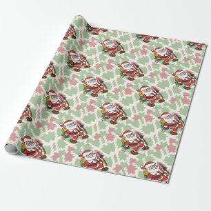 Santa Claus hiker Wrapping Paper