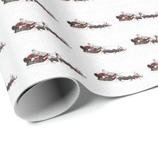 Santa Claus Hippo Sleigh Wrapping Paper