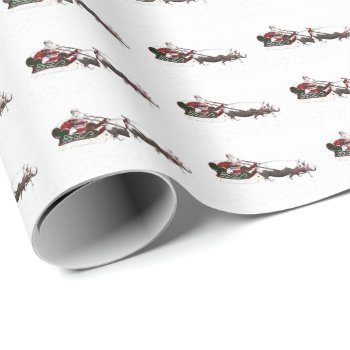 Santa Claus Hippo Sleigh Wrapping Paper by Emangl3D at Zazzle