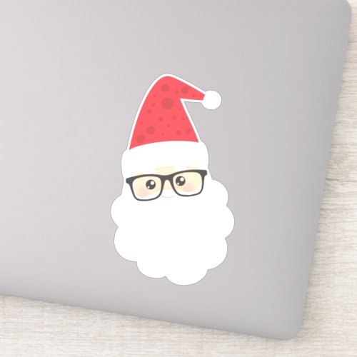 Santa Claus Hipster Santa Christmas Glasses Sticker