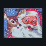 Santa Claus & his Reindeer Vintage Christmas Postcard<br><div class="desc">Santa Claus & his Reindeer Vintage Christmas Postcard</div>