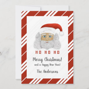 Santa Claus HO HO HO Merry Christmas Holiday Card