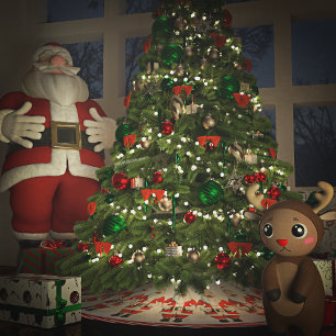 Santa Claus HoHoHo Brushed Polyester Tree Skirt