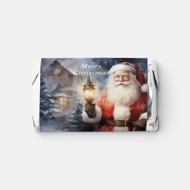 Santa Claus Holding Lantern Christmas Eve    Hershey's Miniatures (Front)