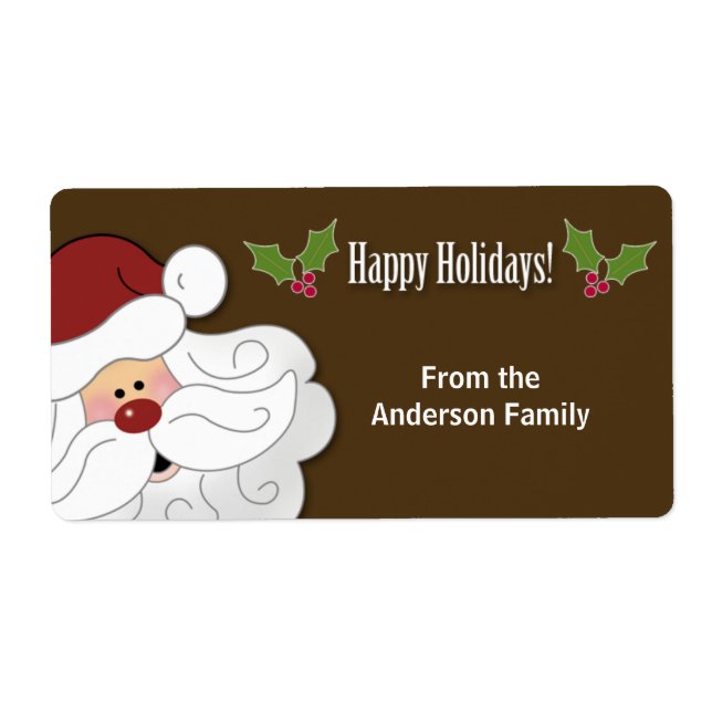 Santa Claus Holiday Baking / Cookie Sticker (Front)