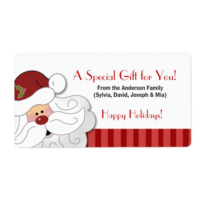 Santa Claus Holiday Baking / Cookie Sticker (Front)