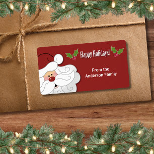 Santa Claus Holiday Baking / Cookie Sticker (Red)