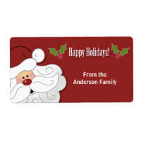 Santa Claus Holiday Baking / Cookie Sticker (Red)