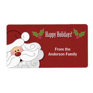 Santa Claus Holiday Baking / Cookie Sticker (Red)