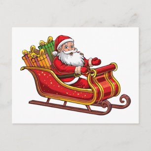 Santa claus holiday postcard