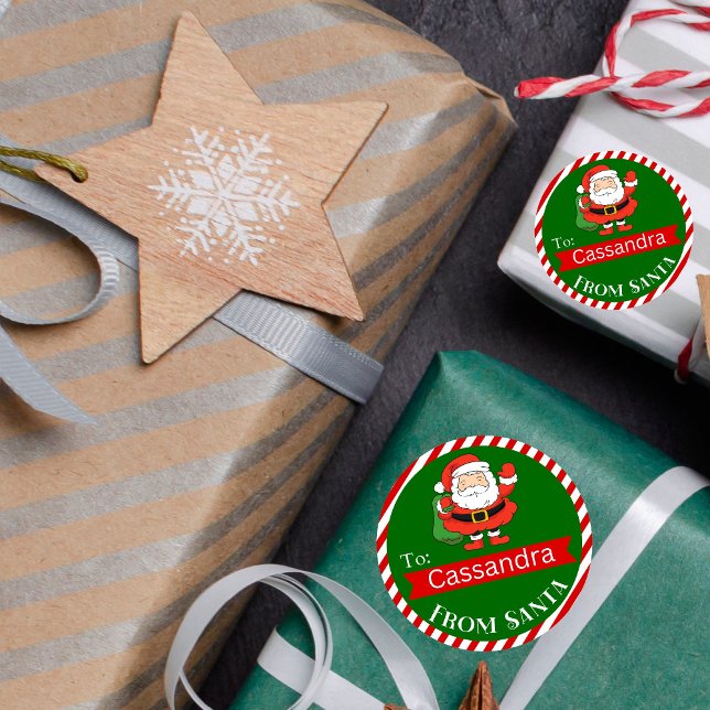 Santa Claus Holiday Round Gift Seal (Creator Uploaded)