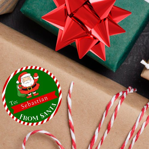 Santa Claus Holiday Round Gift Seal