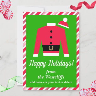 Santa Claus Horse Racing Jockey Silks Personalized Holiday Card
