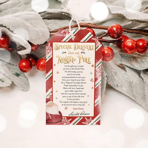 Santa Claus Hot Chocolate Bomb Christmas Eve Box Gift Tags