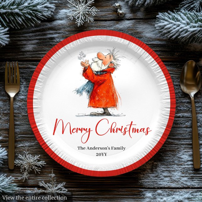 Santa Claus Humor Stylish Christmas Paper Plates (Santa Claus Humor Stylish Christmas Paper Plates

)