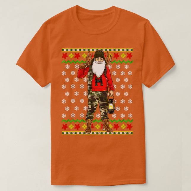 Santa Claus Hunter Ugly Christmas Sweater (Design Front)