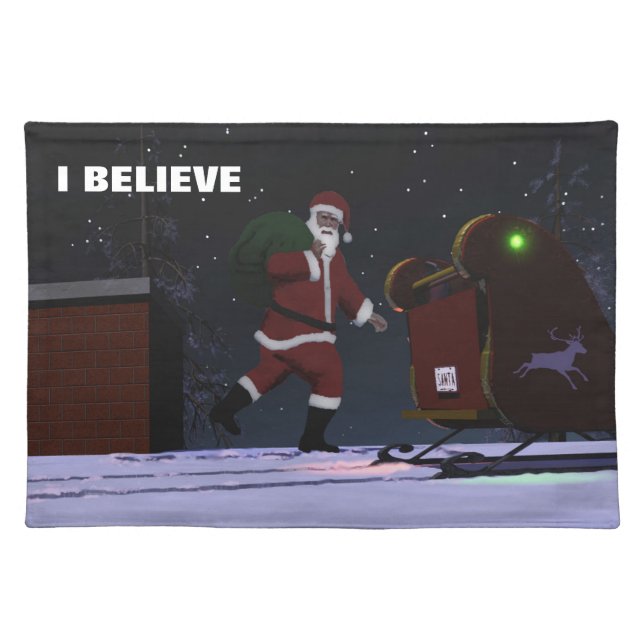 Santa Claus - I Believe Cloth Placemat (Front)