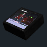 Santa Claus - I Believe Gift Box<br><div class="desc">Do you believe in Santa Claus? features Santa Claus on the roof of a house after delivering presents. Customizable text reading "I BELIEVE" also appears.</div>
