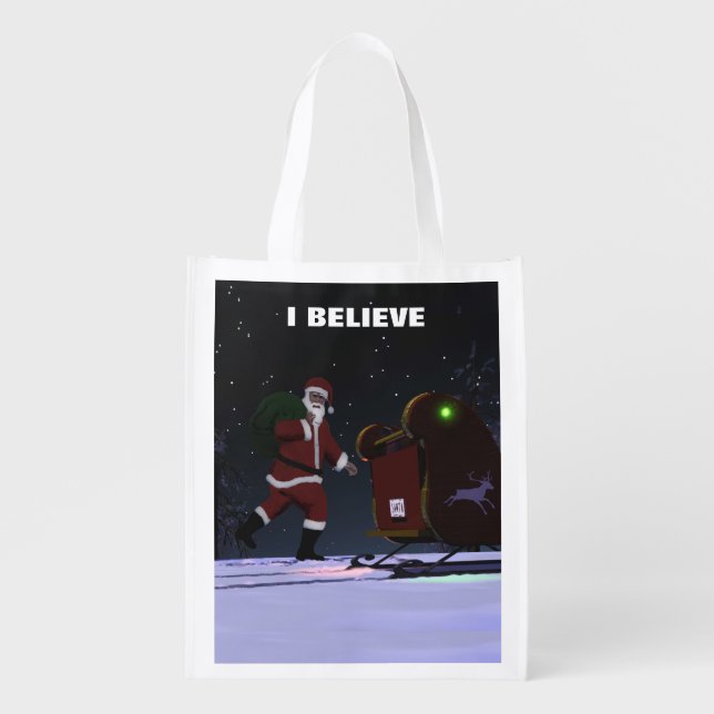 Santa Claus - I Believe Grocery Bag (Front)