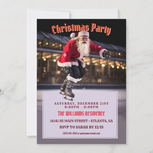 Santa Claus Ice Skating Invitation
