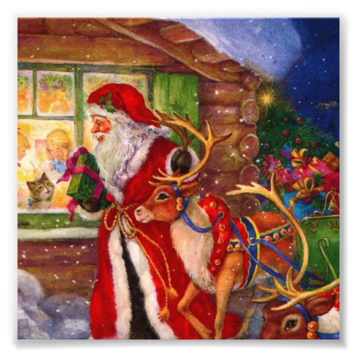 Santa claus illustration - christmas illustrations photo print | Zazzle