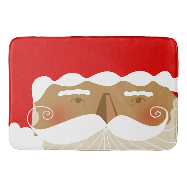 Santa Claus Illustration Holiday Christmas   Bath Mat (Front)