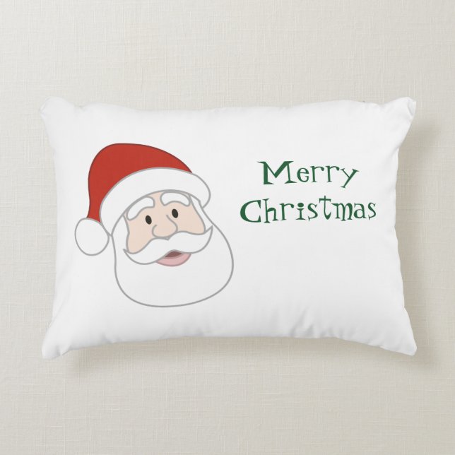 Santa Claus Illustration & Text Accent Pillow (Front)