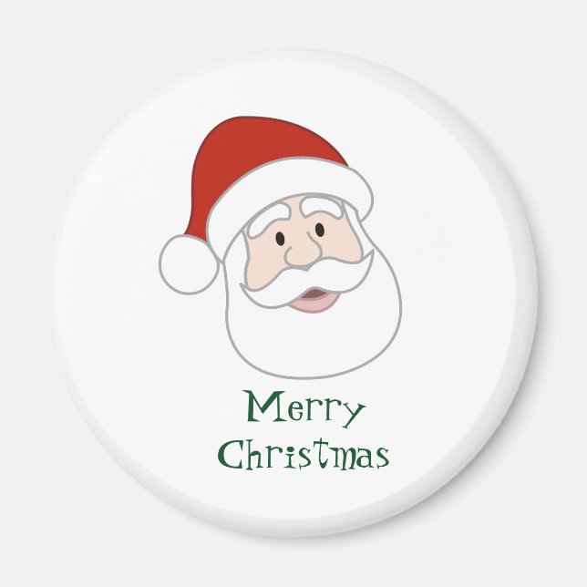 Santa Claus Illustration & Text Magnet (Front)