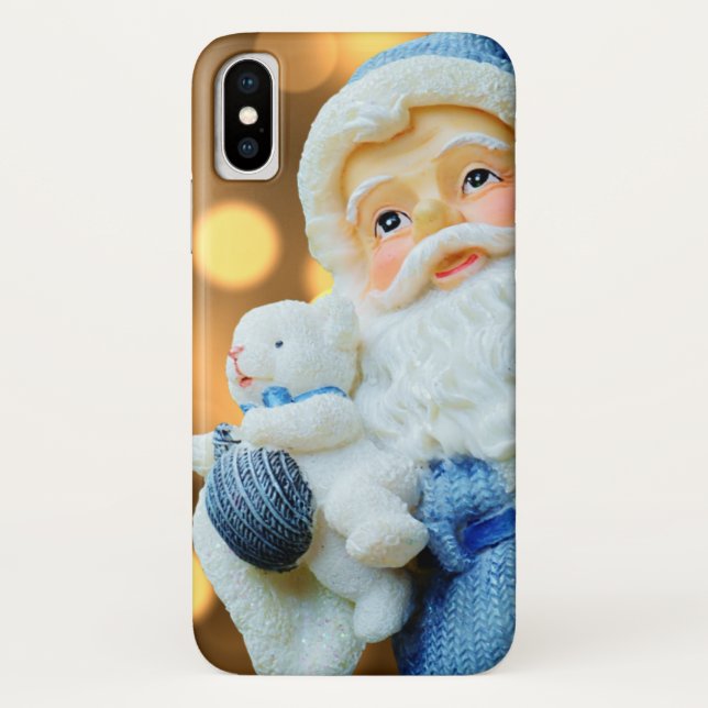 Santa Claus in a Blue Suit Case-Mate iPhone Case (Back)