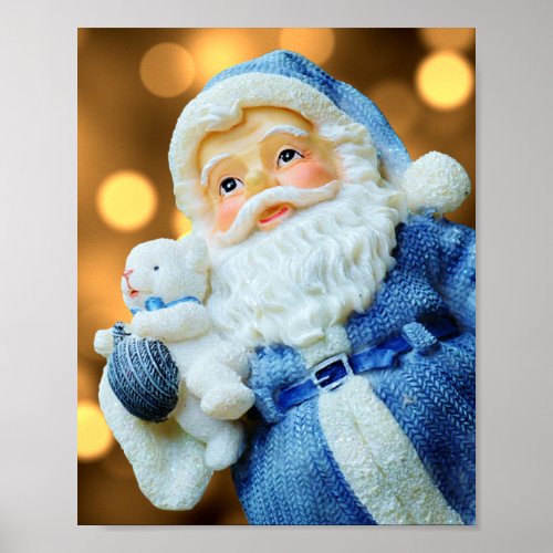 Santa Claus in a Blue Suit Poster