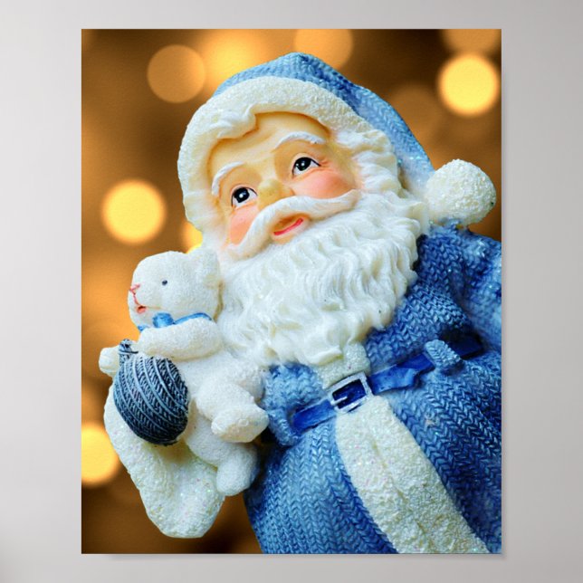Santa Claus in a Blue Suit Poster (Front)
