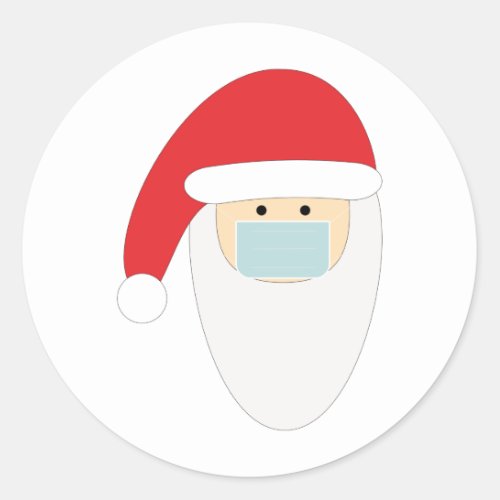 Santa Claus in a face mask Classic Round Sticker