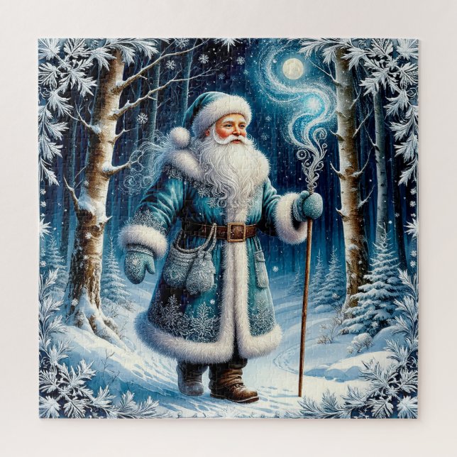 Santa Claus in a Magical Snowy Forest Jigsaw Puzzle (Vertical)