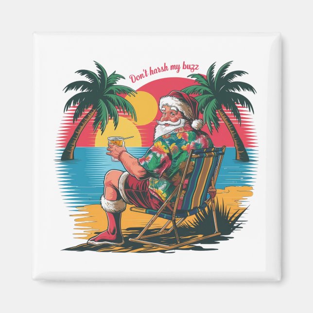 Santa Claus in a tropical paradise Magnet (Front)